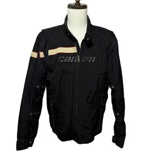 Can-Am Cooper Riding Jacket Men Large Tall Black Motorcycle Biker Full Zip Liner